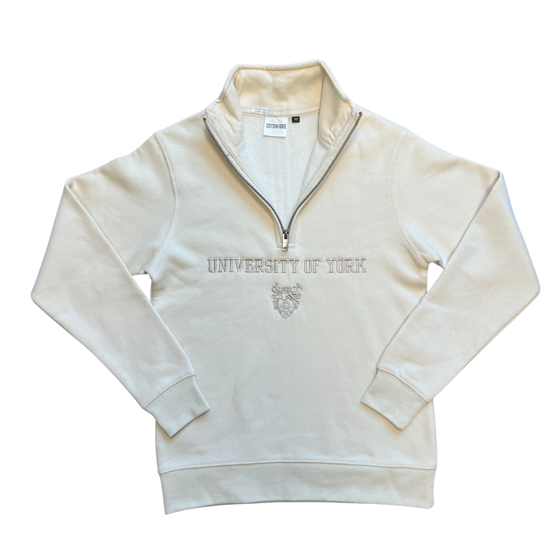 Embroidered Quarter Zip Sweatshirt