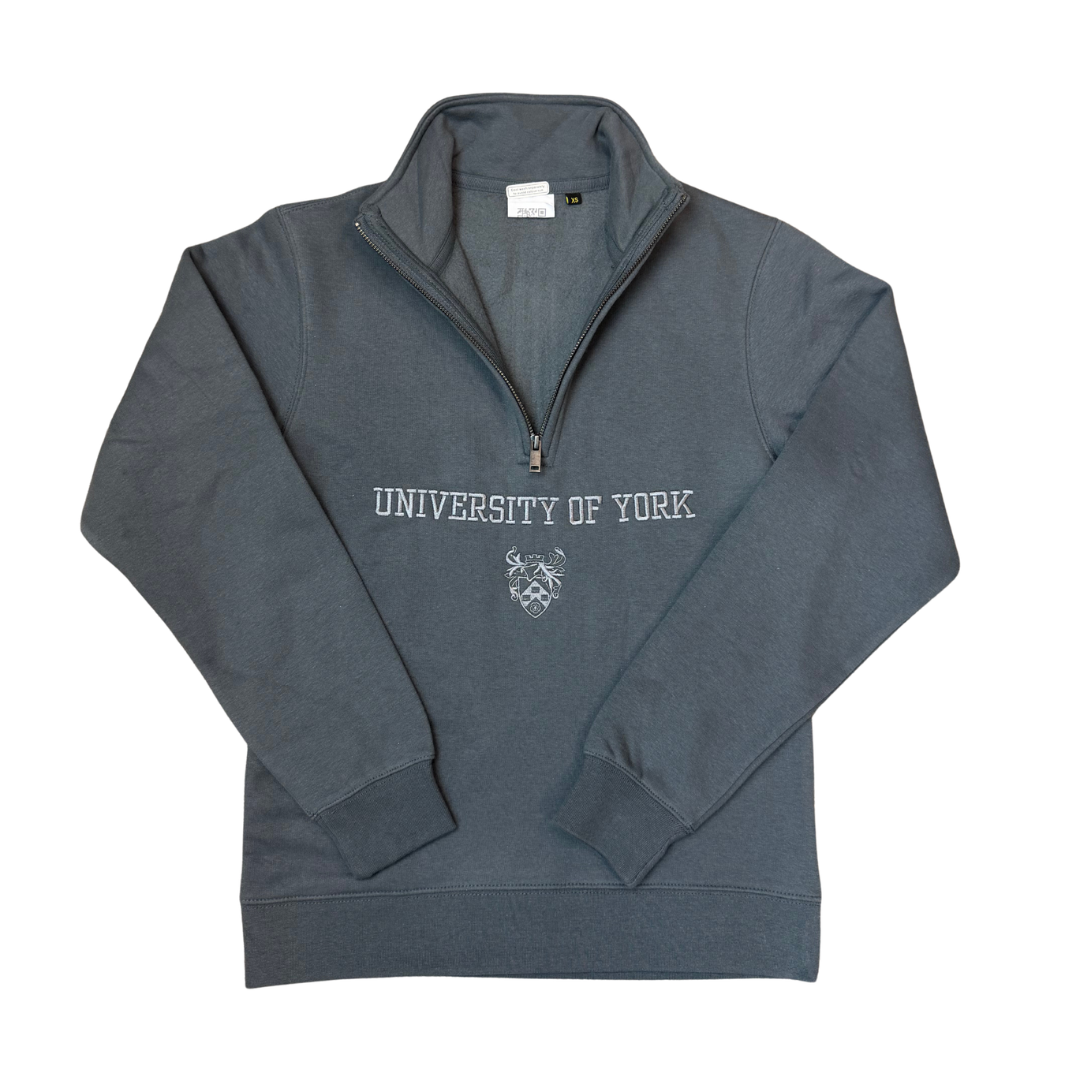 Embroidered Quarter Zip Sweatshirt
