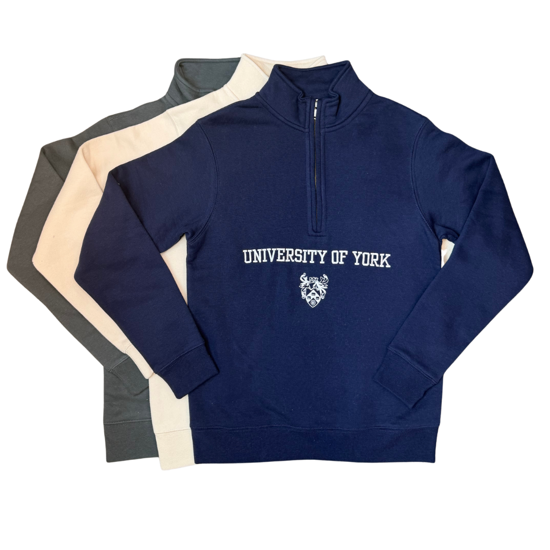 Embroidered Quarter Zip Sweatshirt