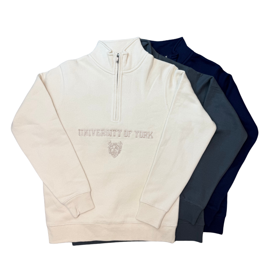 Embroidered Quarter Zip Sweatshirt